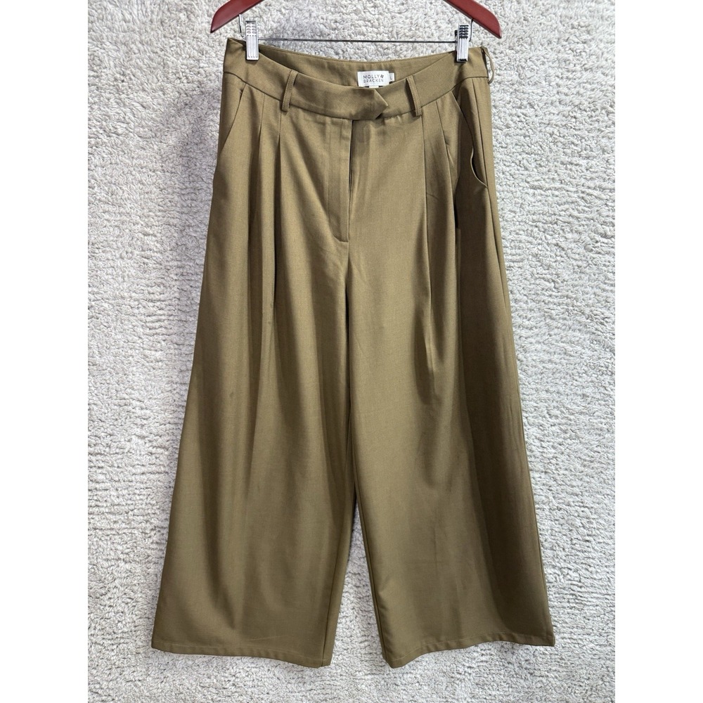 Molly Bracken Pants Women's Sz L Khaki Lily‎ Trouser Luxury Contemporary